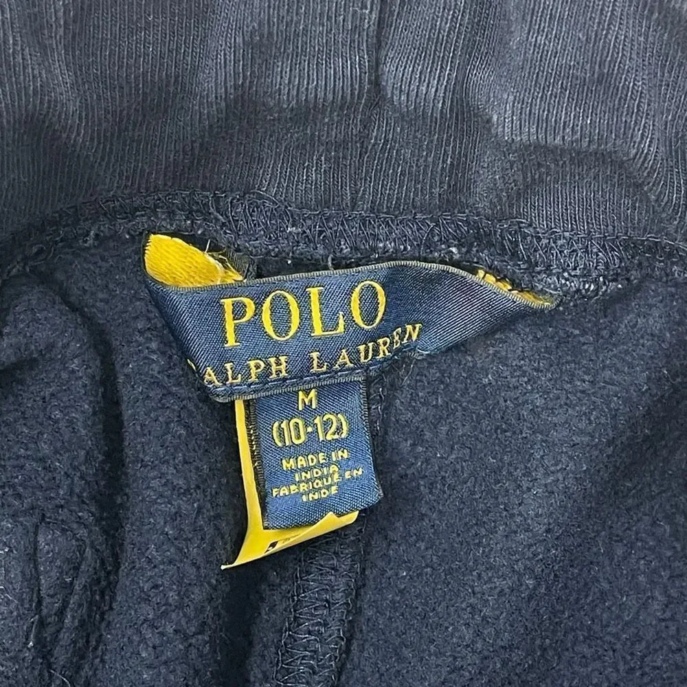 Polo Ralph Lauren Fleece Blue Rainbow Striped Shorts Boys Size Medium 10-12